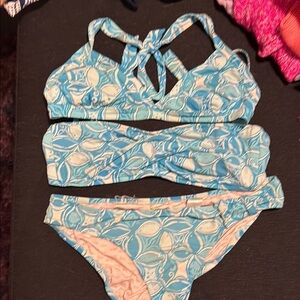 Lilly Pulitzer Blue and White Bikini with extra top
